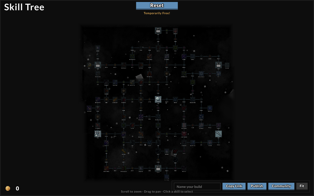 Mythfall Skill Tree Planner — screenshot