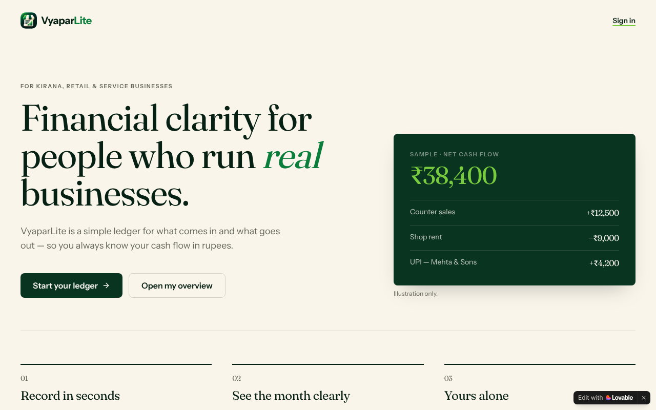 VyaparLite — screenshot