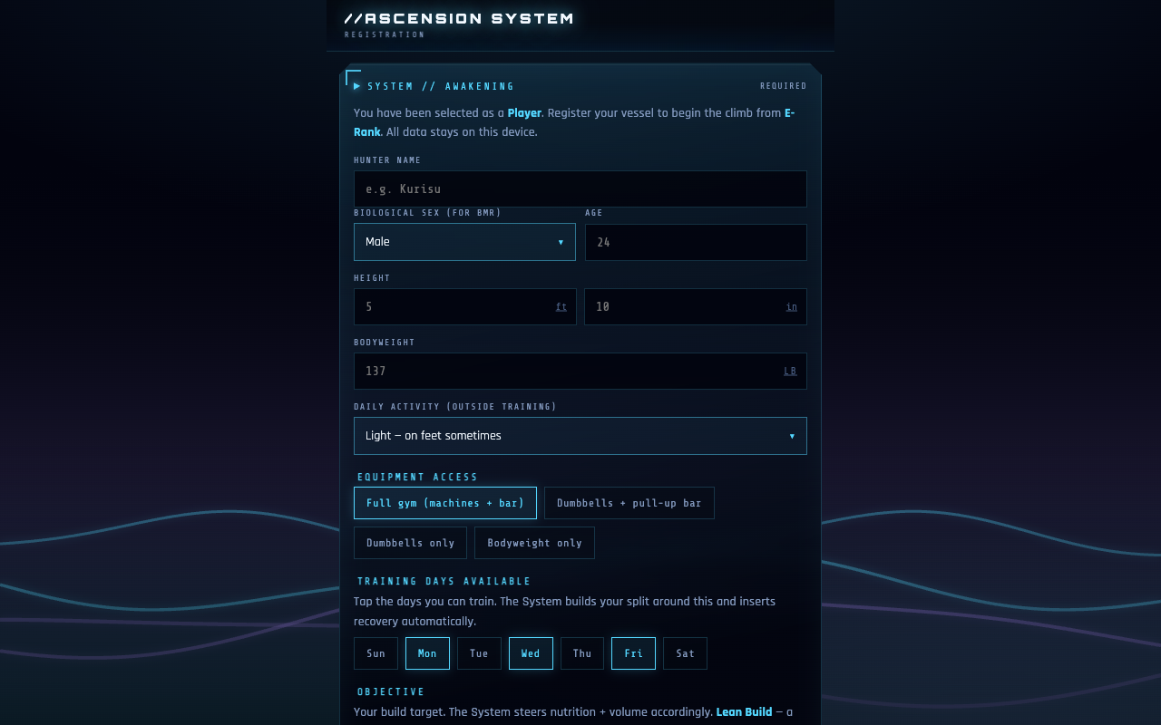 ASCENSION Fitness — screenshot