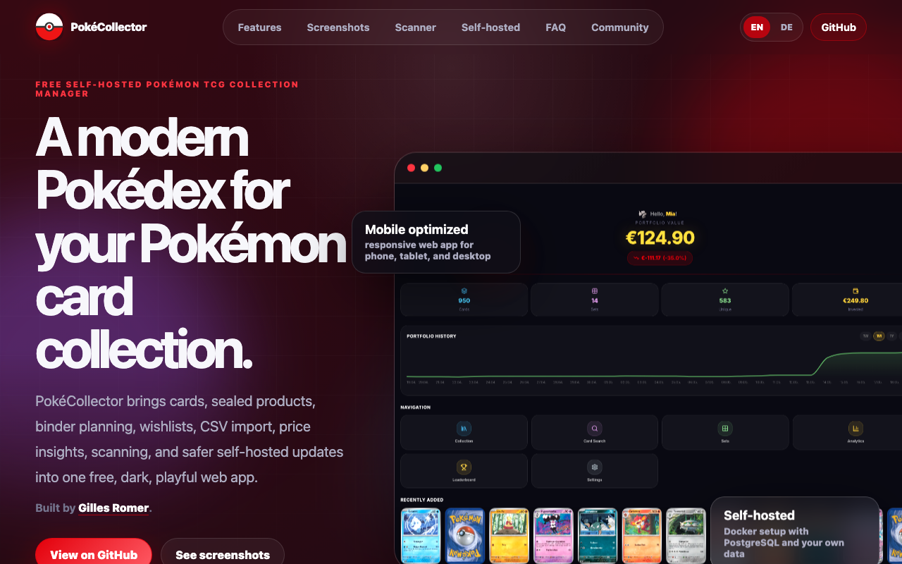 PokéCollector — screenshot