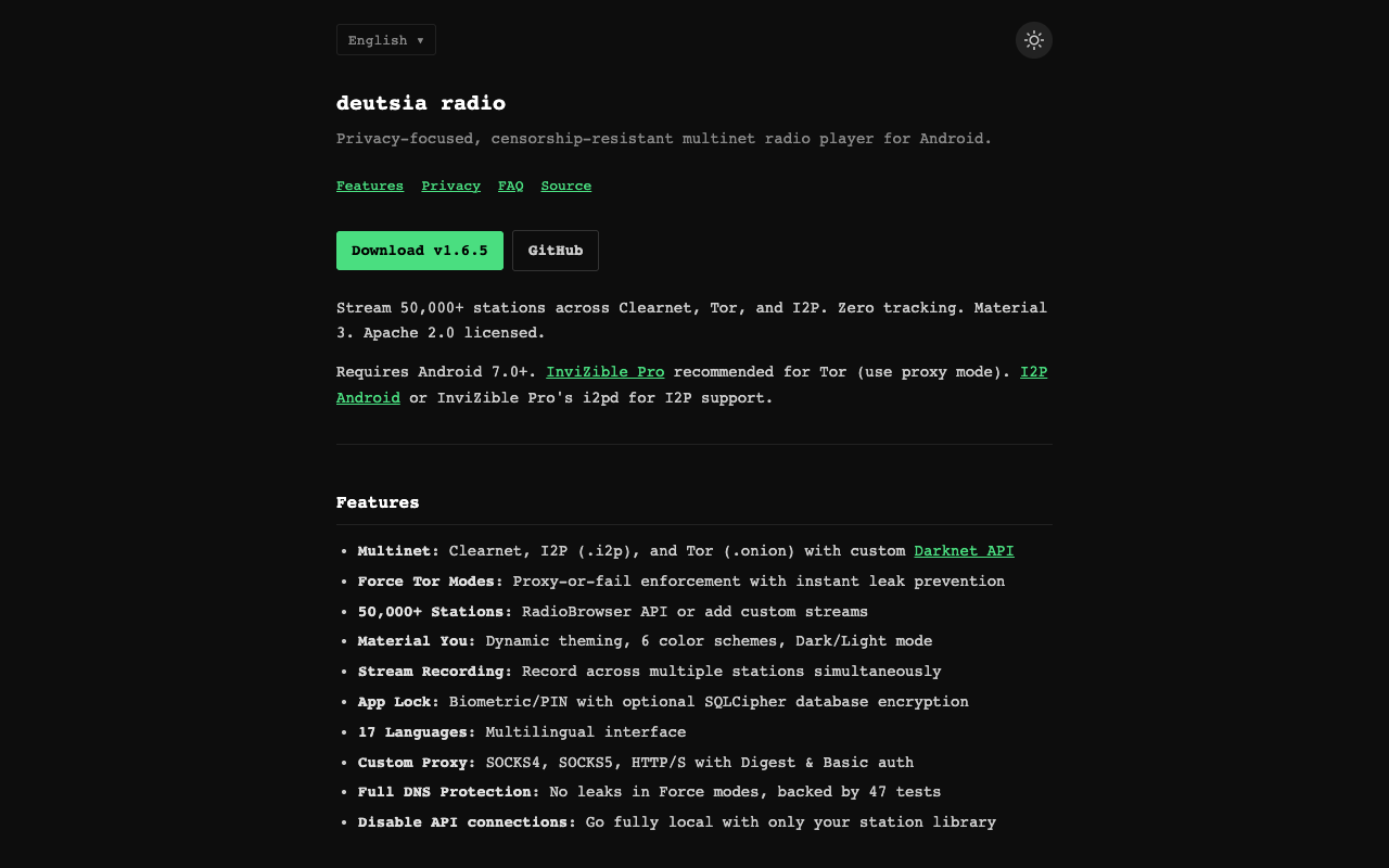 deutsia radio — screenshot