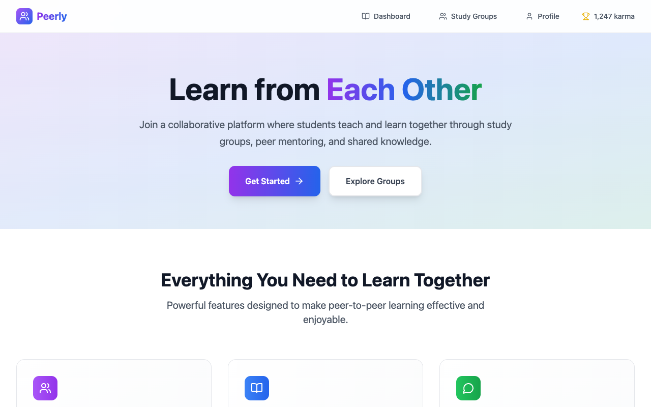 Peerly — screenshot