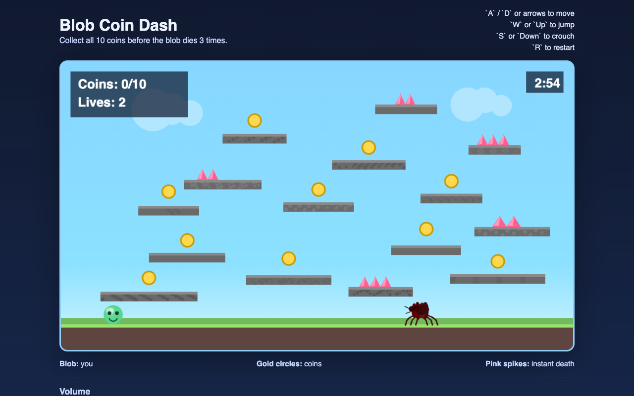 Blob Coin Dash — screenshot