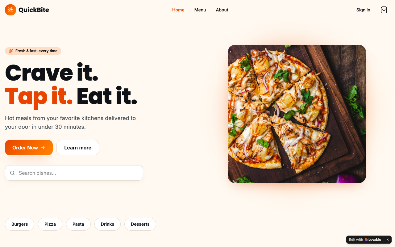 QuickBite — screenshot