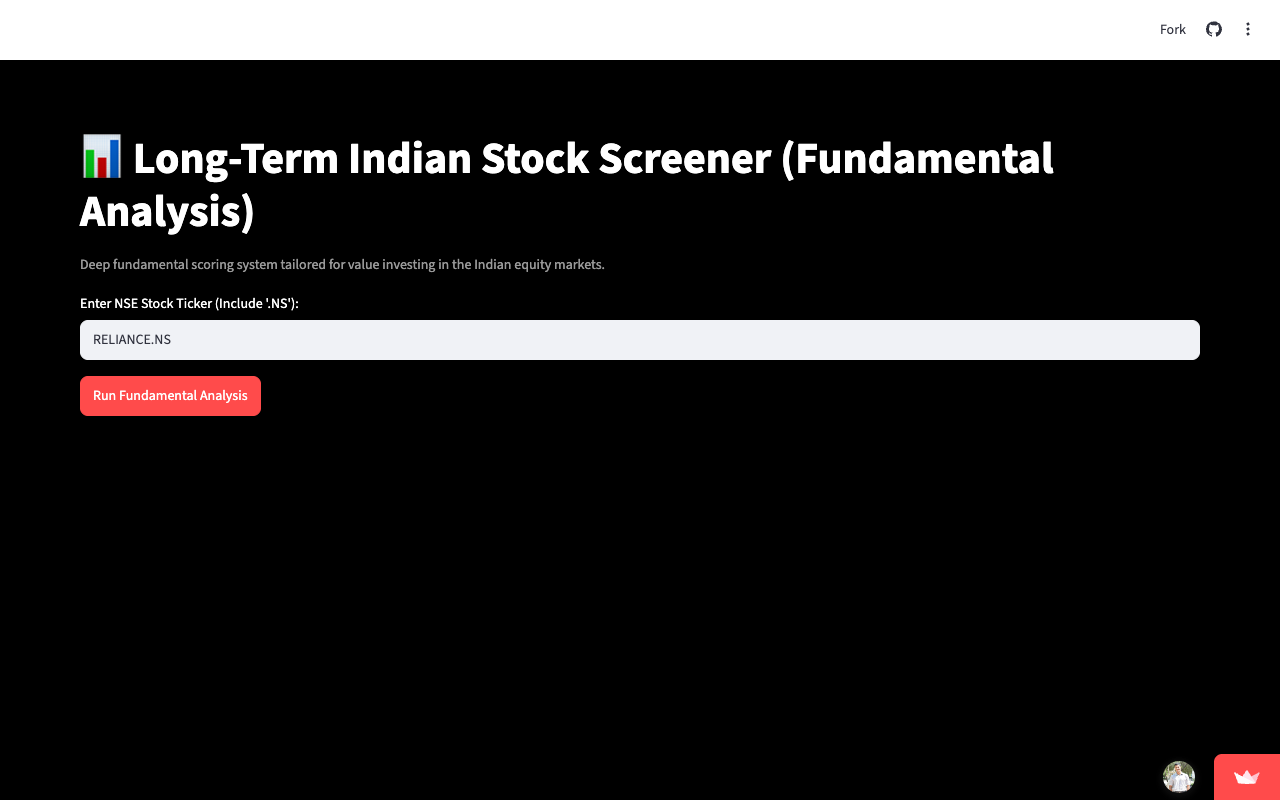 Long-Term Indian Stock Screener — screenshot
