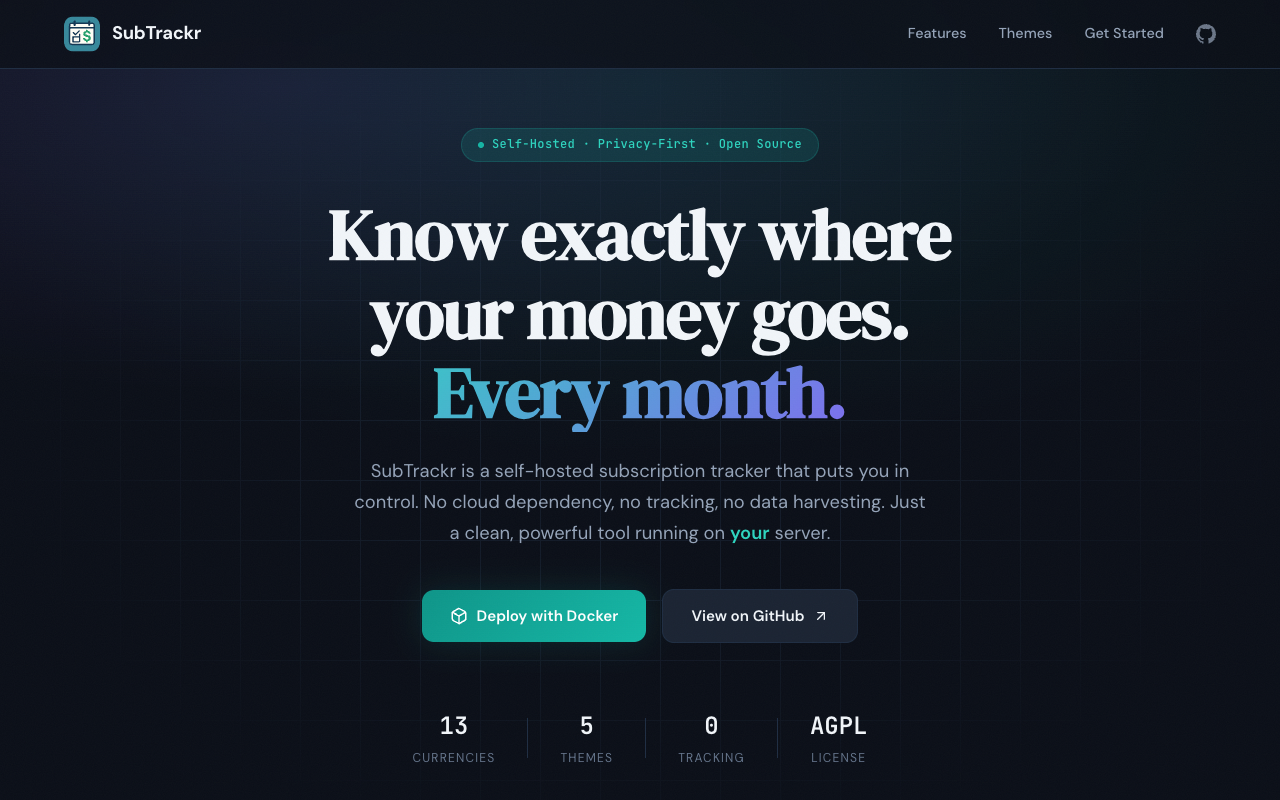 SubTrackr — screenshot
