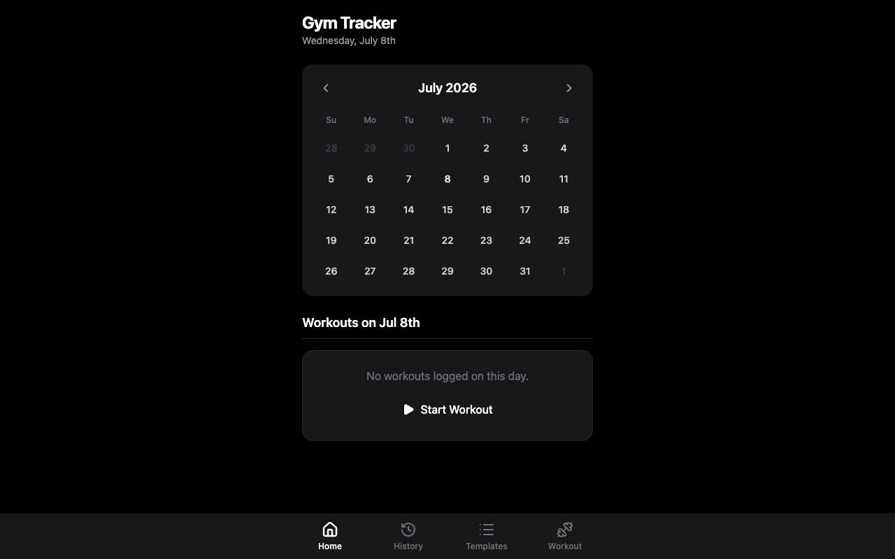 Gym Tracker — screenshot