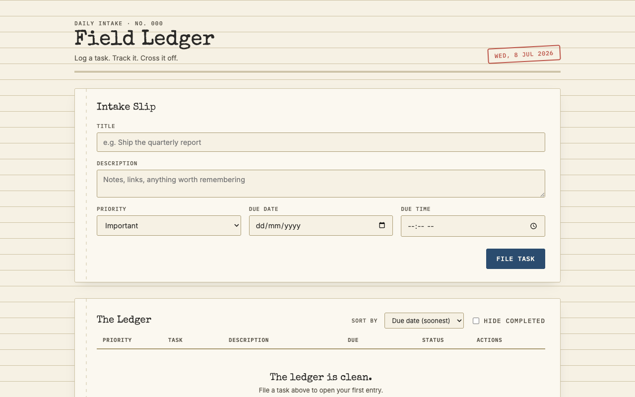 Field Ledger — screenshot