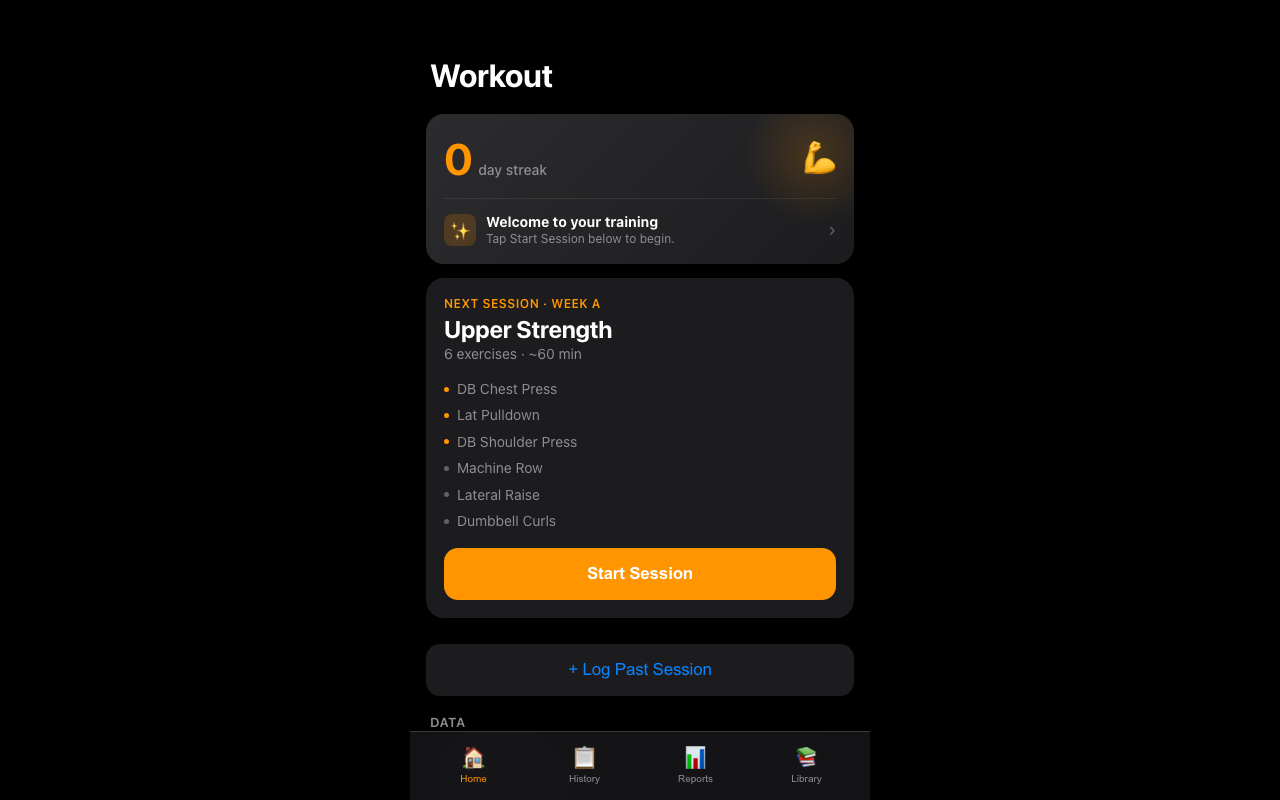 Workout Tracker — screenshot