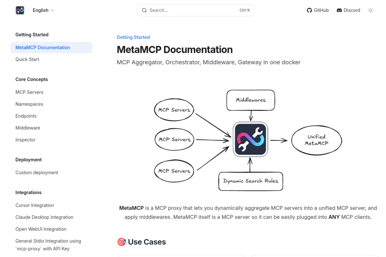 MetaMCP screenshot