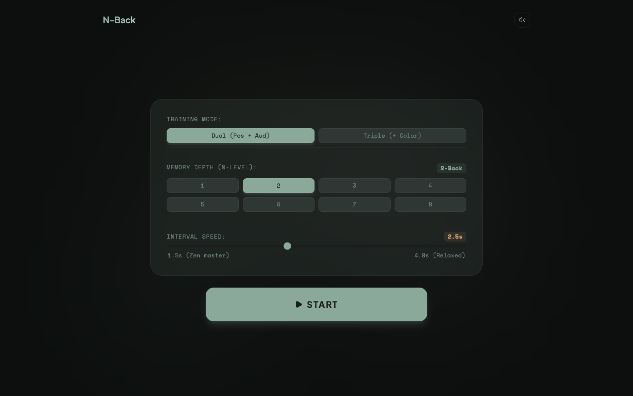 N-Back Trainer — screenshot