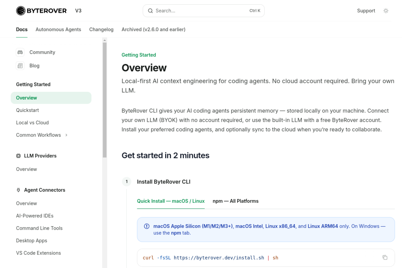 ByteRover CLI screenshot