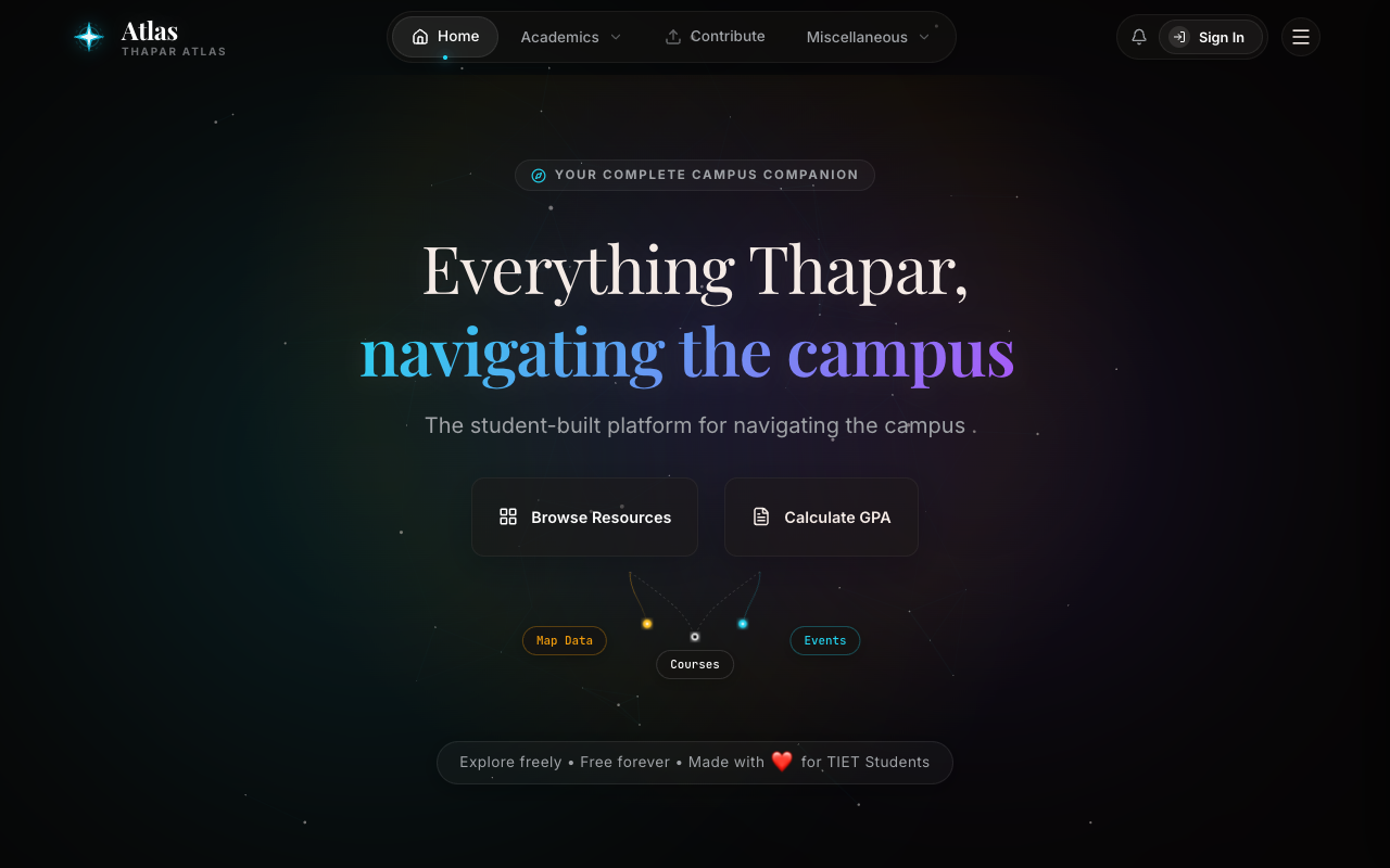 Thapar Atlas — screenshot