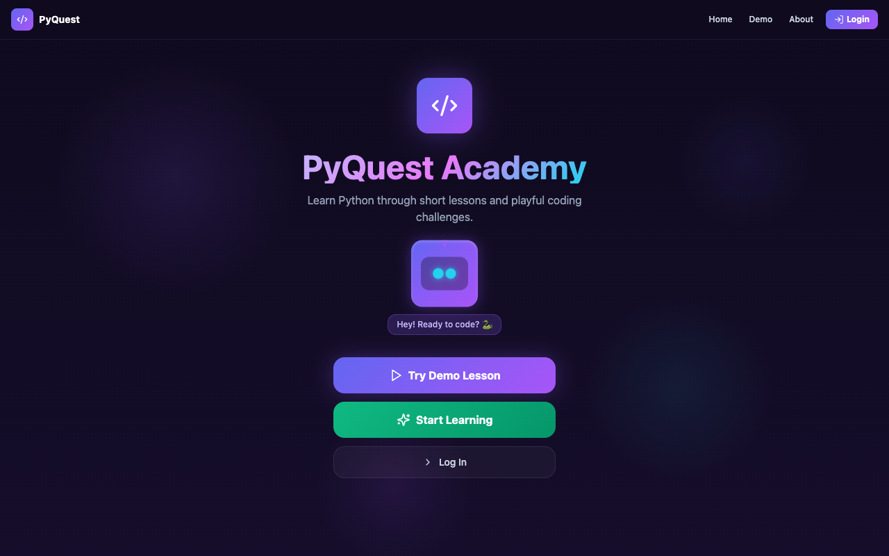 PyQuest Academy — screenshot