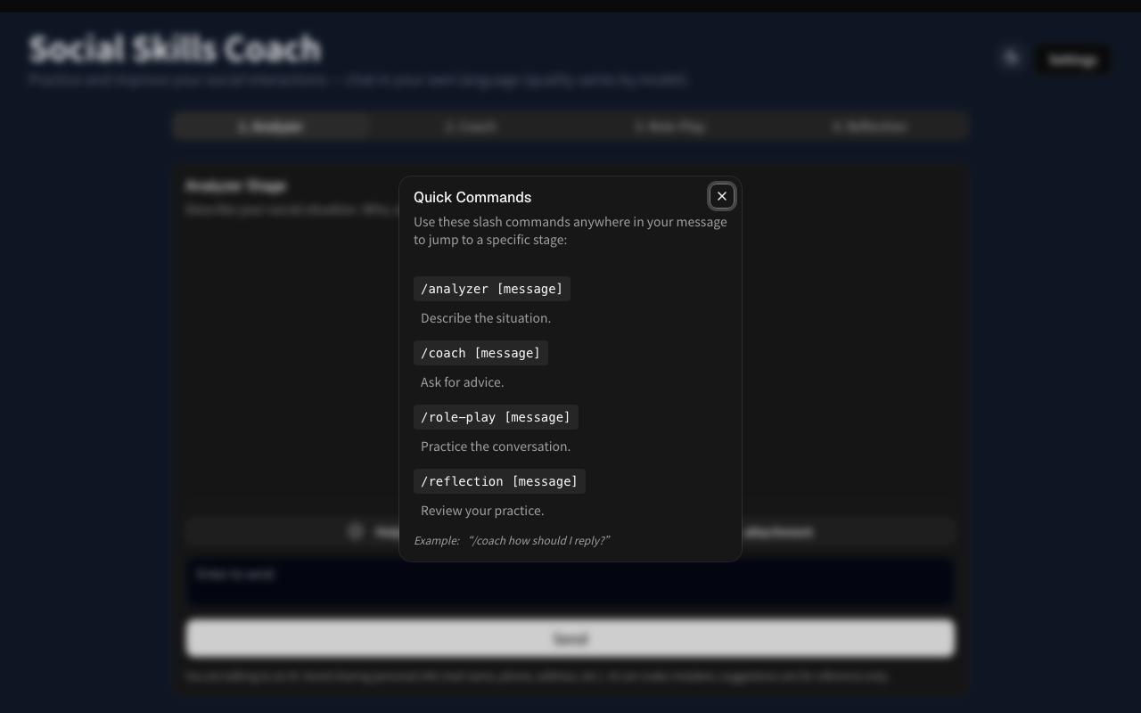 Social Skills AI Coach — screenshot