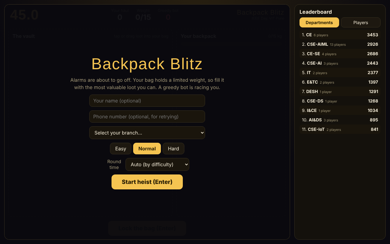 Backpack Blitz — screenshot