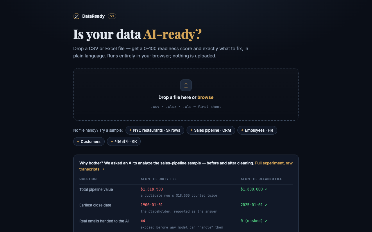 DataReady — screenshot