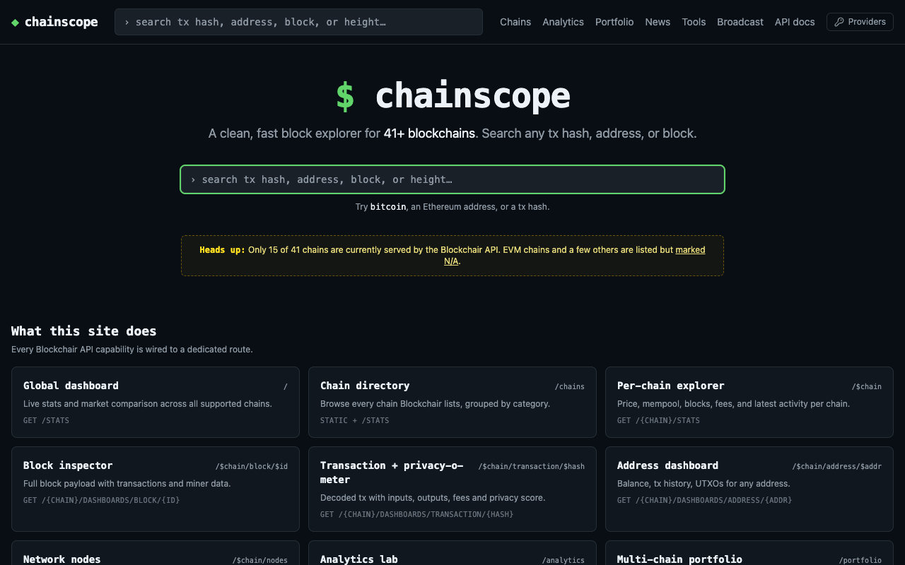 ChainScope — screenshot
