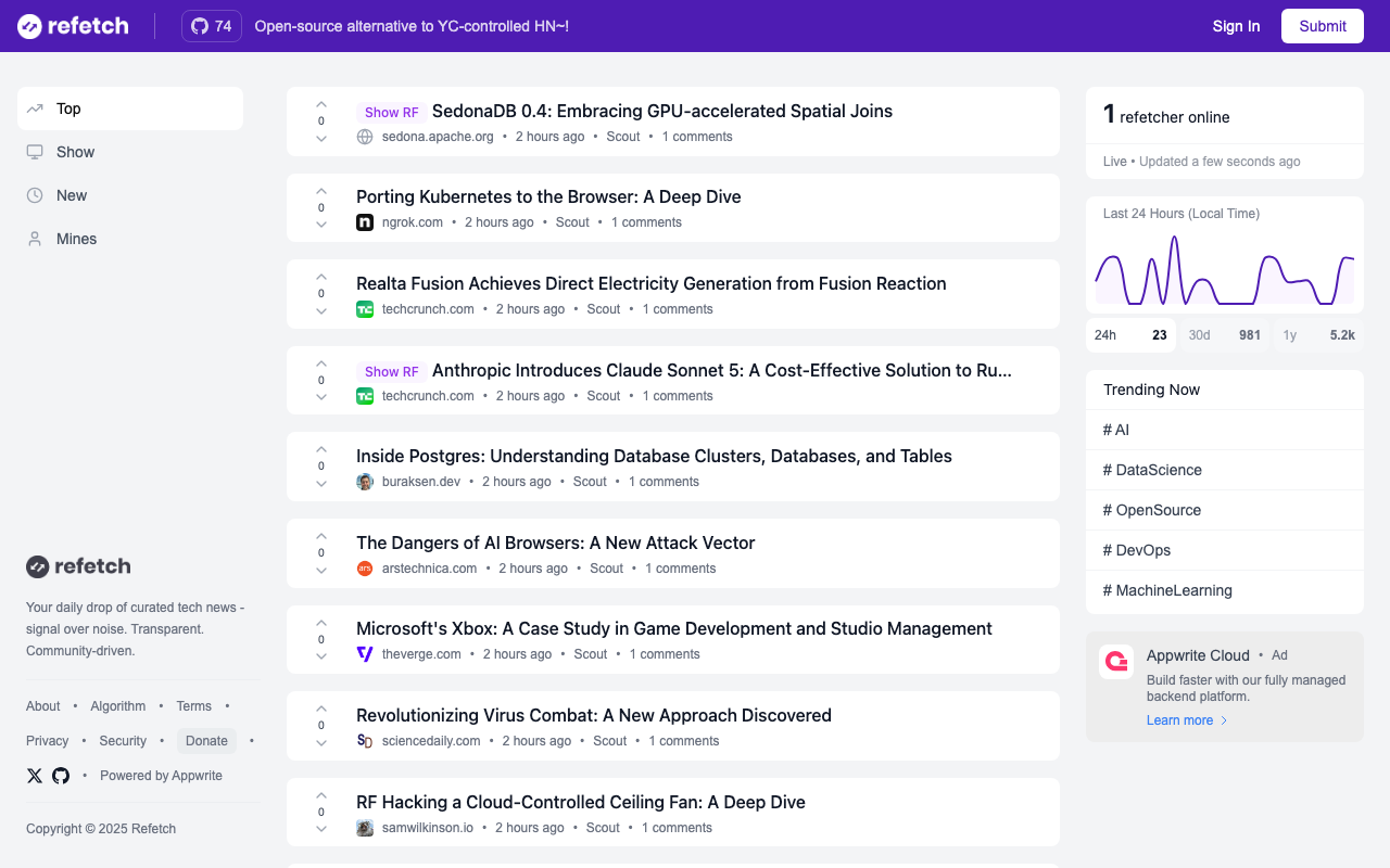 Refetch — screenshot